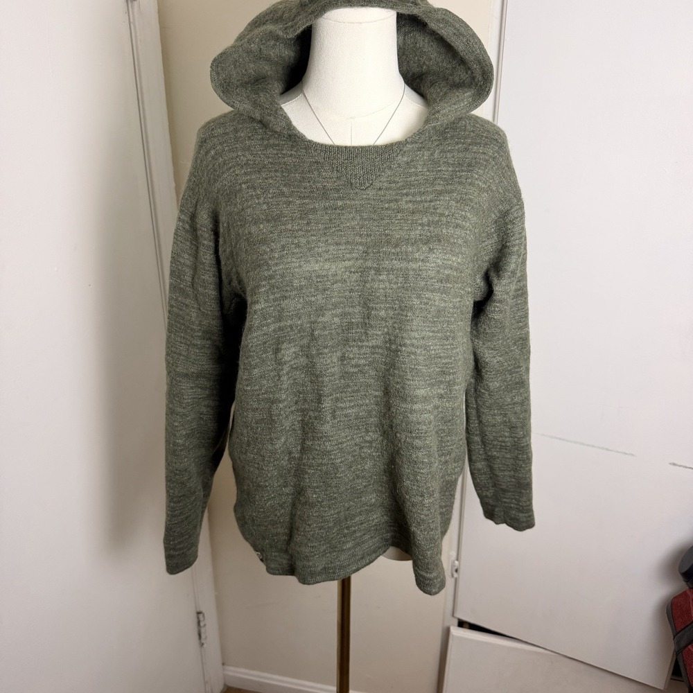 PAKA The Hoodie Royal Alpaca Blend Green Sweater Handmade Peru-Check Description